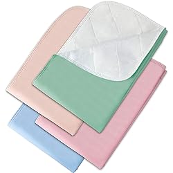Incontinence Bed Pads - 4 Pack 24” x 36” Reusable Waterproof Mattress Protectors - Highly Absorbent, Machine Washable - for Children, Pets and Seniors - Assorted Colors - Royal Care