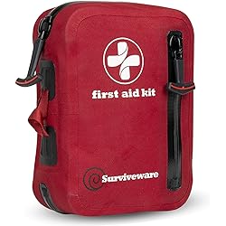 Surviveware Waterproof Premium First Aid Kit for Cars, Boats, Trucks, Hurricanes, Tropical Storms and Outdoor Emergencies - Small Kit - 100 Piece