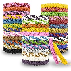 36 Pack Mosquito Repellent Bracelets, PU Leather Insect & Bug Repellent Wrist Bands for Kids & Adults Outdoor Camping Fishing Traveling