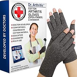 Doctor Developed Arthritis Gloves and Compression Gloves for Women and Men - Arthritis Gloves for Women for Pain, Compression Gloves for Arthritis for Women, Hands Typing Gloves & Doctor Handbook M