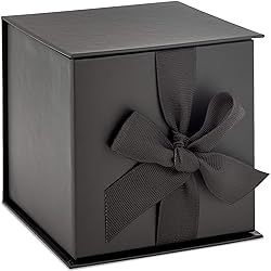 Hallmark Ribbon and Paper Fill Small Gift Box with Lid, Sm Black wshred