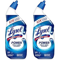 Lysol Power Toilet Bowl Cleaner Gel, For Cleaning and Disinfecting, Stain Removal, 24 Fl oz 2-pack,Packaging may vary