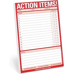 Knock Knock Action Items! Pad, To Do List Note Pad, 6 x 9-inches