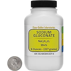 Sodium Gluconate [NaC6H11O7] 99% USP Grade Powder 8 Oz in a Space-Saver Bottle USA