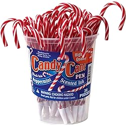 Candy Cane Pen with Peppermint Scented Ink - Tub of 36 Pens