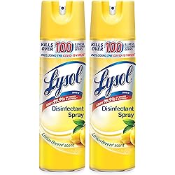 Lysol Disinfectant Spray, Sanitizing and Antibacterial Spray, For Disinfecting and Deodorizing, Lemon Breeze, 19 Fl Oz Pack of 2, Packaging May Vary
