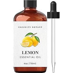 Brooklyn Botany Lemon Essential Oil – 100% Pure and Natural – Therapeutic Grade Essential Oil with Dropper - Lemon Oil for Aromatherapy and Diffuser - 4 Fl. OZ