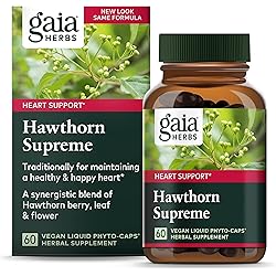 Gaia Herbs Hawthorn Supreme - Hawthorn Berry Supplement to Support Heart Health - for Use at Every Age and Stage to Sustain and Support The Heart - 60 Vegan Liquid Phyto-Capsules 30-Day Supply