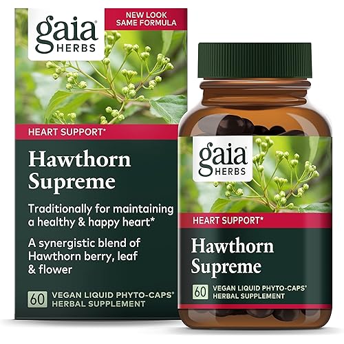 Gaia Herbs Hawthorn Supreme - Hawthorn Berry Supplement to Support Heart Health - for Use at Every Age and Stage to Sustain and Support The Heart - 60 Vegan Liquid Phyto-Capsules 30-Day Supply