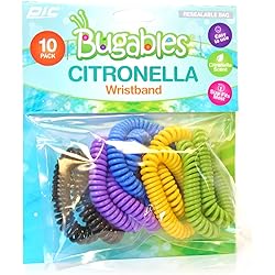 PIC Bugables Citronella Scented Coil Wristbands, Reusable and Resealable, One Size Fits All Pack of 10