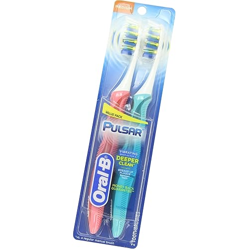 Oral-B Pulsar Expert Clean Battery Powered Toothbrush, Medium, 2 Count