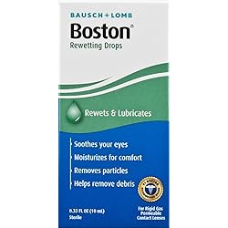 Contact Lens Solution by Boston, Rewetting Solution for Gas Permeable Contact Lenses, 0.33 Fl Oz
