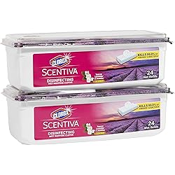 Clorox Scentiva Disinfecting Wet Mop Pad, Tuscan Lavender&Jasmine, 24 Ct, 2 Pack Package May Vary