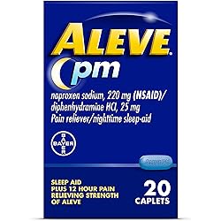 Aleve Pain Relief and Nighttime Sleep Aid Naproxen Sodium Caplets ‐ 20 Count