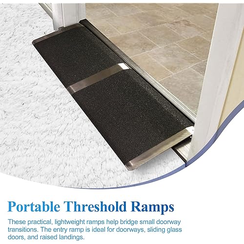 LEMNISCATE Wheelchair Ramps for Doorways, Lightweight Foldable Threshold Ramp for Steps , Stairs, Doorways, Scooter,Sliding Doors,3 Inch Rise, 600lbs Load Capacity， 10" 32&#34