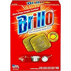 Brillo® Steel Wool Soap Pads, Lemon, 10-Count