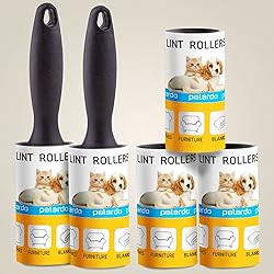 Lint Rollers for Pet Hair, Sticky, Remover for Couch, Clothes Furniture and Carpet. Lint Roller Dog Hair Remover Cat Hair, Animal Hair, Pet Fur, Fuzz. 5 Large Pet Hair Lint Rollers