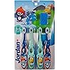 Jordan Step 2 Kids Toothbrush, 3-5 Years, Soft Bristles, BPA Free 4 Pack Blue & Green