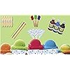 Perfect Stix Snow Cone Cup Kit - 50ct Snow Cone Kit with 50 Cups, 50 Neon Straws and 50 Snow Cone Candy Spoons Pack of 150