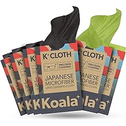 Koala Lens Cleaning Cloth | Japanese Microfiber Glasses and Screen Cleaner | Safe for All Multi-Coated Eyeglass and Camera Lenses Pack of 6