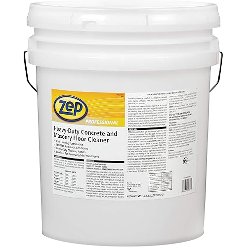 Zep Professional Heavy-Duty Concrete and Masonry Floor Cleaner - R03335 - 5 Gallons 1 Pail 1041549 - Instudrial Strength Cleaner and Degreaser
