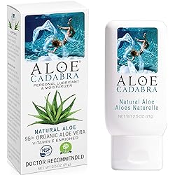 Aloe Cadabra Natural Personal Lube, Organic Best Sex Lubricant Oral Gel for Her, Him & Couples, Unscented, 2.5 oz
