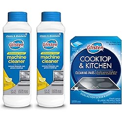 Glisten Dishwasher Magic Machine Cleaner & Disinfectant 2-Pack and Cooktop & Kitchen Cleaning Pads