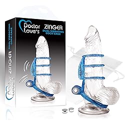 Doctor Love's SL-V2-3 Vibrating Dual Vibrating Cock Cage, Blue