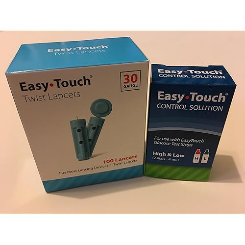 EasyTouch Control Solution Kit 2 Bottles - High & Low 100 Count EasyTouch 30g Lancets