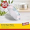 Glad Round Disposable Paper Plates for All Occasions | Soak Cut Proof, Microwaveable Heavy Duty Disposable 8.5 Diameter, 50 Count Bulk Plates, Pink Hydrangea