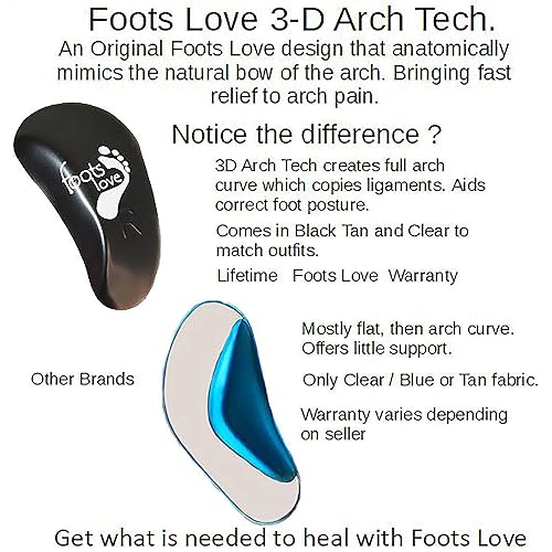 Foots Love 6 Plantar Fasciitis Arch Support Insoles. Gel Arch Inserts. Foot Support for Flat Feet, High Aches, Tarsal Tunnel. STOP PAIN 1-2 Punch? Add our Arch Sleeves. Keep Feet, Compressed & Relaxed