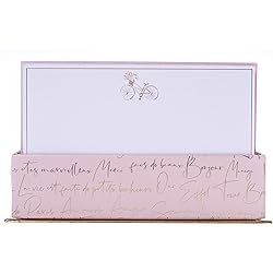 Graphique Parisian Bicycle Flat Notes – 50 Parisian Themed Notecards with Matching Envelopes and Storage Box, 5.625" x 3.5&#34