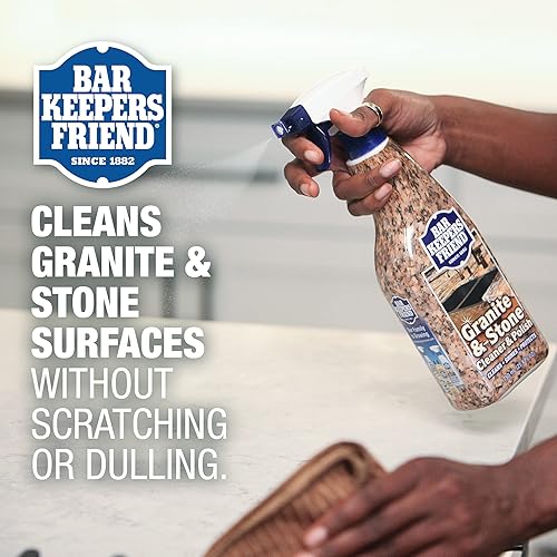 Bar Keepers Friend Granite & Stone Cleaner & Polish 25.4 oz Granite Cleaner for Use on Natural, Manufactured & Polished Stone, Quartz, Silestone, Soapstone, Marble - Countertop Cleaner & Polish 2