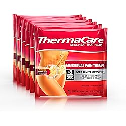ThermaCare Portable Heating Pad, Menstrual Pain Relief Patches, Discreet Heat Wrap, 6 Count