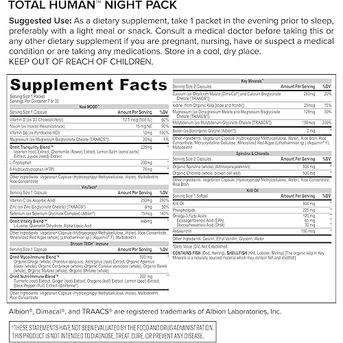 ONNIT Total Human Day and Night Vitamin Packs for Men and Women, 30-Day Supply - Adult Multivitamin