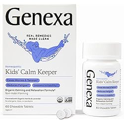 Genexa Kids' Calm Keeper - 60 Count - Relaxation Aid for Children - Certified Vegan, Organic, Gluten Free & Non-GMO - Homeopathic Remedies