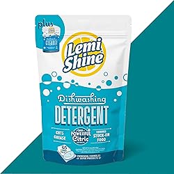 Lemi Shine Natural Dishwasher Pods - All-in-One Powder & Gel Dishwasher Detergent Pods with Powerful Citric Acid, 65 Count