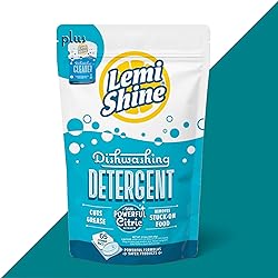 Lemi Shine Natural Dishwasher Pods - All-in-One Powder & Gel Dishwasher Detergent Pods with Powerful Citric Acid, 65 Count