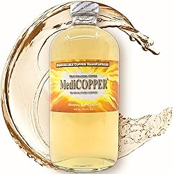 MediCOPPER True Colloidal Copper Dietary Supplement - 500 mL 16.9 fl oz in Clear Glass Bottle