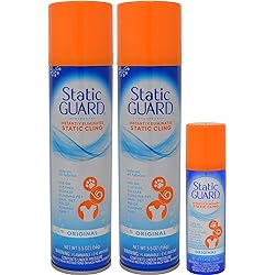 Static Guard Bonus Pack Spray 12.4 oz 2 Pack of 5.5 oz & 1 Pack of 1.4 oz