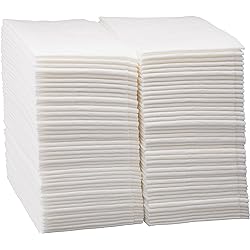 Disposable Linen-Feel Guest Hand Towels 100 Pack - Luxury Bathroom Napkins White Cloth-Like Paper Towel Great for Dinner, Party, Wedding