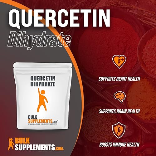 BulkSupplements.com Quercetin Dihydrate Capsule - Vegan Supplement - Antioxidants Supplement - Lung Support Supplement - Pure Quercetin 500mg Supplement 100 Capsules - 50 Servings