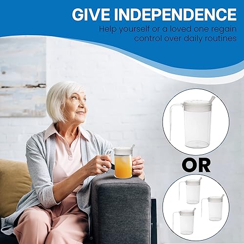 Providence Spillproof 10oz Adult Sippy Cup with Handle - Independence Sip Cups for Adults for Limited Mobility - Handicapped Accessories - Handicap Cups for Elderly Care - Made in the USA - 1 Pack