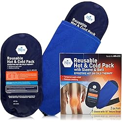 MED PRIDE Reusable Hot and Cold Packs with Sleeve and Belt [2 Gel Pads] - Microwavable Heating Pads & Ice Packs for Hot & Cold Therapy- Medical Compress for Injuries, Headaches, Knee Back Pain Relief