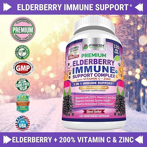 Elderberry Immune Support and Natural Vitamin C - Bundle