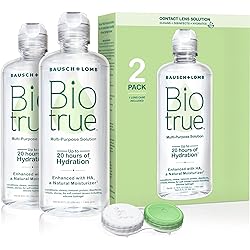 Contact Lens Solution by Biotrue, Multi-Purpose Solution for Soft Contact Lenses, Lens Case Included, 10 Fl Oz Pack of 2