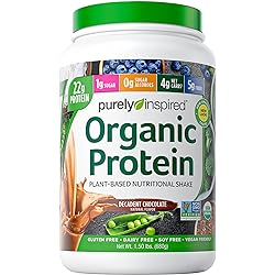 Plant Based Protein Powder | Purely Inspired Organic Protein Powder | Vegan Protein Powder for Women & Men | 22g of Plant Protein | Pea Protein Powder | Chocolate Protein Powder, 1.5 lb 18 Servings