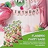 Geyee 100 Pieces Flamingo Cellophane Treat Bags Hawaiian Themed Candy Bags Tropical Pink Flamingos Palm Tree Pineapple Goodie Bags with 100 Pieces Silver Twist Ties for Teens Birthday Party Supplies
