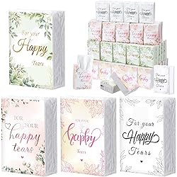 100 Pack Wedding Tissues Packs for Guests Dry Those Happy Tears Facial Tissues 3 Ply for Your Happy Tears Tissues Bulk Individually Travel Size Tissues for Wedding Travel Daily Use Wipes For Tears
