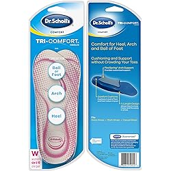 Dr. Scholl's Tri-Comfort Insoles - for Heel, Arch Support and Ball of Foot with Targeted Cushioning for Women's 6-10